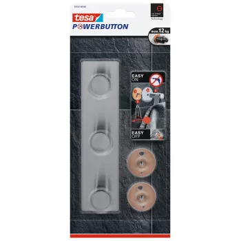 Tesa Powerbutton Classic haakstrip roestvrij staal (59334-00000-01)