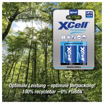 XCell Performance Alkaline LR14 Baby C Batterij 2-Pack - 1,5 V - niet oplaadbaar