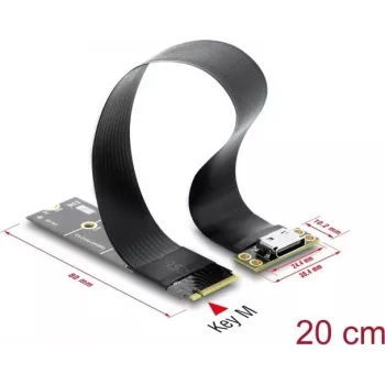 Delock M.2 Key M naar 1 x OCuLink SFF-8612 converter met 20 cm kabel