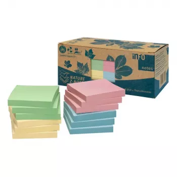 inFO Recycling plaknotities Standaard 5644-88BOX gemengd 12 blokken