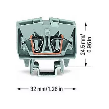 WAGO 264-701 doorvoerklem, 6 mm², 800 V, grijs, CAGE CLAMP®