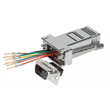 EFB modulaire adapter D-Sub9 male / RJ45 female, metalen behuizing