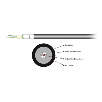 EFB Elektronik A-DQ(ZN)B2Y 8E 9/125µm G.657.A1 PE outdoor glasvezelkabel zwart