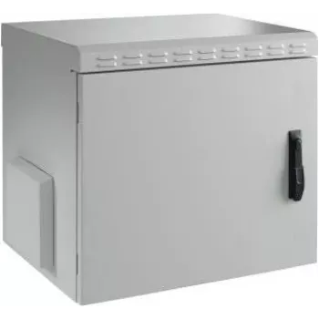 EFB Electronics 19 inch wandbehuizing IP55, 12U, stalen deur, diepte 600 mm, RAL 7035 lichtgrijs