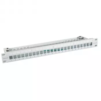 EFB Elektronik 19-inch 24-poorts 1U verdeelpaneel voor Keystone-modules, diepzwart (RAL 9005)