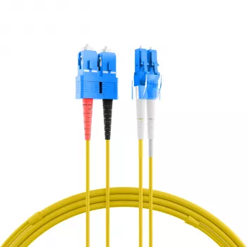 EFB Elektronik IPL-DF-LCUSCU-2-0050 OS2 duplex patchkabel LC/UPC naar SC/UPC 0,5 m geel LSZH