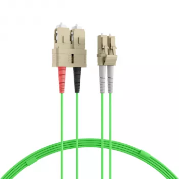 EFB Elektronik IPL-DR-LCUSCU-5-0050 glasvezel-patchkabel, 0,5 m, OM5, LC naar SC, duplex, LSZH, limoengroen