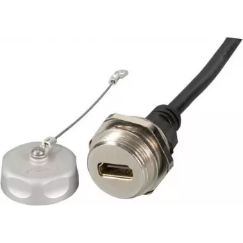 EFB-Elektronik IP67 HDMI paneelmontage connector, M25, bus op stekker, 1,0 m