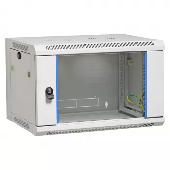 EFB Elektronik 19 inch 21U wandbehuizing flat pack, 600x600x1040mm, RAL7035 lichtgrijs, staal, veiligheidsglasdeur, afsluitbaar, 60kg belasting, IP20