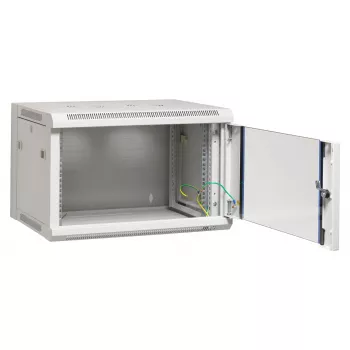 EFB Elektronik 19 inch 21U wandbehuizing flat pack, 600x600x1040mm, RAL7035 lichtgrijs, staal, veiligheidsglasdeur, afsluitbaar, 60kg belasting, IP20