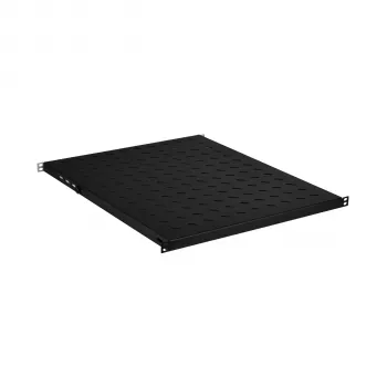 EFB Electronics 19 inch 0.5U vaste legplank, verstelbare diepte 550-650 mm, draagvermogen 70 kg, RAL 9005 zwart