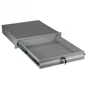 EFB Elektronik 19 inch 2U afsluitbare toetsenbord- en documentlade RAL 7035