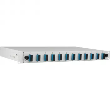 EFB lasbox SC OS2 uitschuifbaar 24 pigtails 12 koppelingen 1U rack