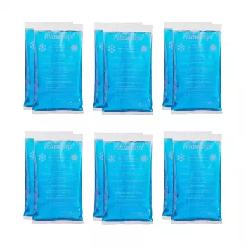 Relaxdays rechthoekige koelelementen blauw 15 x 8 cm, 12 stuks