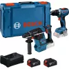 BOSCH PowerTools comboset accu-slagboorschroefmachine 18V 65 + accu-boorhamer 18V 26 met 2 accu's 5 Ah en oplader (set)