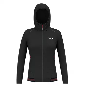 Salewa Pedroc PL Hooded Jacket Dames - Black Out, XS