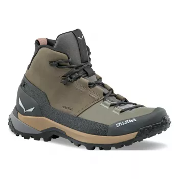 Salewa Puez Leather Mid PTX dameswandelschoenen - Bungee Cord/Onyx - UK 5 (EU 38)