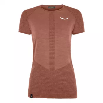 Salewa Zebru Medium Warm merinowol baselayer T-shirt dames - Etruskischrood, maat S