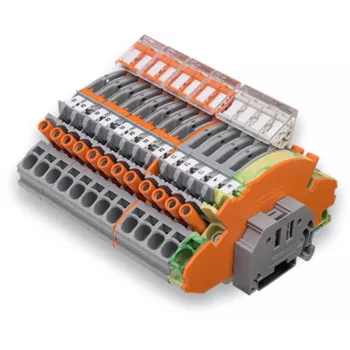 WAGO 2007-8874 rijgklem voor stroom-/spanningstransformatoren, 4 aansluitpunten, grijs, CAGE CLAMP