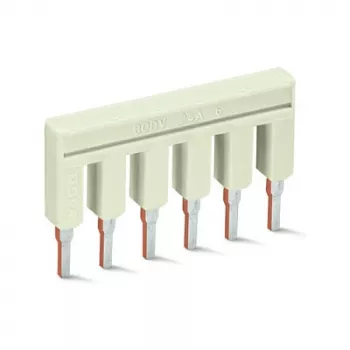 WAGO 2002-406 push-in doorverbinder, 6-weg, geïsoleerd, lichtgrijs