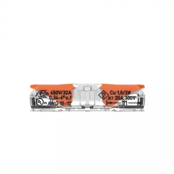 WAGO 221-2401 inline-splitsverbinder, 2-geleider, 0,2-4 mm², 600 stuks, transparant/oranje