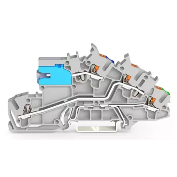 WAGO 2203-7541 meerlaags installatieklemmenblok met bedieningsopening, 3 potentialen, PUSH WIRE, grijs