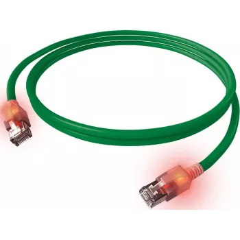 EasyLan DualBoot LED patchkabel RJ45 S/FTP Cat.6A (Class EA) met saCon-stekker - LSOH - groen - 7,5 m