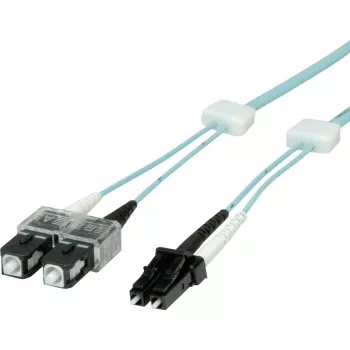 EasyLan glasvezel-patchkabel SC duplex naar LC duplex multimode OM3 2m aqua