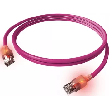 EasyLan DualBoot LED patchkabel RJ45 S/FTP Cat.6A (Class EA) - met saCon stekker - LSOH - violet - 7m