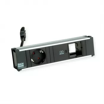 Bachmann CONI Desk Power Module - 1x Schuko-stopcontact, 1x USB-C 22W PD, ingang GST18i3, zwart