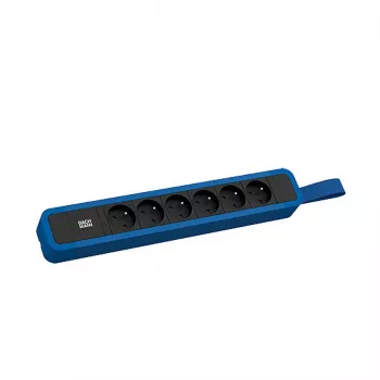 Bachmann PRIMO 2 6xUTE contactdoos met ophangoog 2,0m CEE7/7 RAL5010