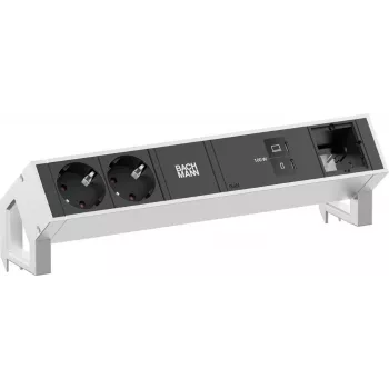 Bachmann DESK2 tafel-stroommodule 2x CEE7/3 1x USB-C 100W 1x CM 0,2m RVS