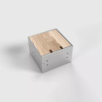 BEP24 bodemtank 2x Schuko (type F) zilver roestvrijstaal
