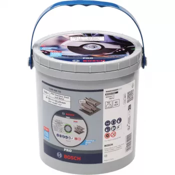 BOSCH POWERTOOLS PRO doorslijpschijf voor roestvrij staal en metaal, Ø 125 mm, 100 stuks in emmer (boring 22,23 mm, WA 60 T BF)