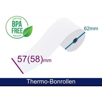 ARTDEV Thermische rol - 57x58x12 mm, 50 m, wit