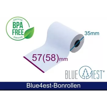 ARTDEV Thermorol - 57x35x12 mm B/D max./K wit 14m Blue4est Blue Eco Paper met