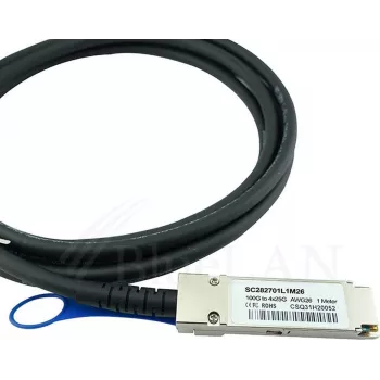 BlueOptics Compatibele Check Point QSFP28-4SFP28-DAC-1M BlueLAN Passieve 100GBASE-CR4 QSFP28 naar 4x25GBASE-CR SFP28 Direct Attach Breakout-kabel, 1 meter, AWG26