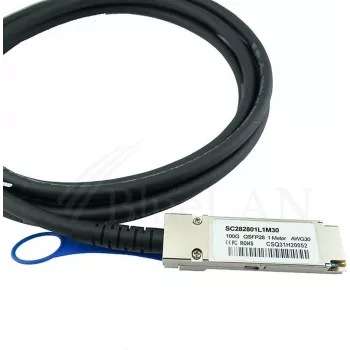 Compatibele Cisco QSFP-100G-CU3M BlueLAN SC282801L3M26 QSFP28 Direct Attach Copper kabel, 100GBASE-CR4, InfiniBand EDR, 26AWG, 3 meter (QSFP-100G-CU3M-BL)