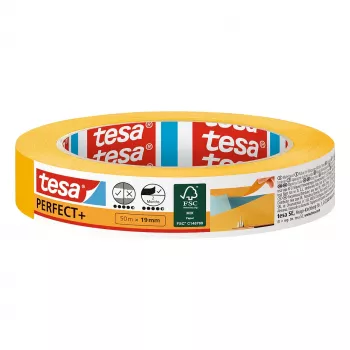 TESA Perfect+ schildersafplakband geel 50m x 19mm 1 rol