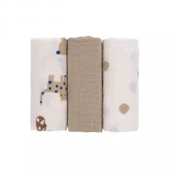 Lassig hydrofiele doek set 3-pack 60x60cm Little Mateys Royalblauw