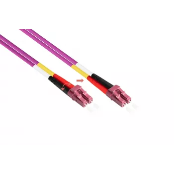 Kabelmeister patchkabel glasvezel Duplex OM4 Multimode 50/125 LC/LC LSZH verwisselbare polariteit - glasvezelnetwerkkabel