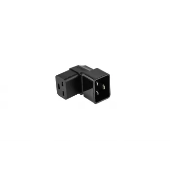 Kabelmeister netadapter C20 stekker naar C19 koppeling haaks op/neer - 16A 250V 4000W zwart