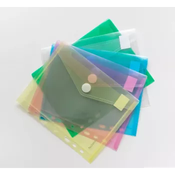 FolderSys 10 documenthoezen DIN A5, kleurig gesorteerd, korrelig, 0,20 mm