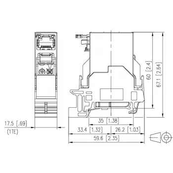 METZ CONNECT RJ45 Keystone-module Cat6A afgeschermd grijs 1401806113KE