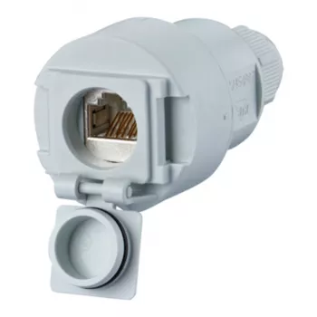 Metz Connect Cat.6A RJ45 koppeling 1-poorts lichtgrijs 1309515003-E