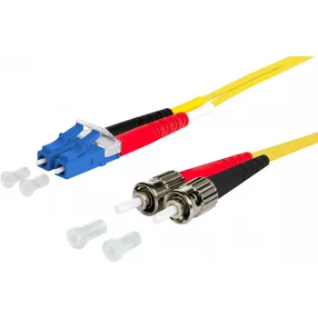 METZ CONNECT OpDAT patchkabel OS2 LC duplex naar 2x ST singlemode 1m geel I-V(ZN)H