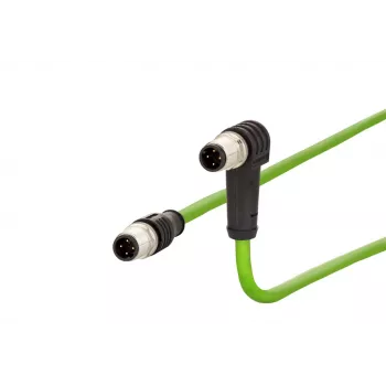 METZ CONNECT M12 Industrial Ethernet-patchkabel, D-gecodeerd, 4-polig, 5,0 m, afgeschermd, groen