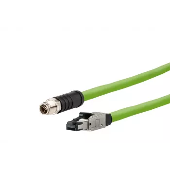METZ CONNECT Industrial Ethernet-kabel M12 X-gecodeerd CAT 6a SF/UTP 10 m groen PUR-mantel geschikt voor kabelrups (142M6X18100)