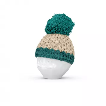 FIFTYEIGHT PRODUCTS Eierdopje Beanie Ivory/Emerald