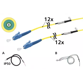 METZ CONNECT OpDAT VIK universele kabel 12x OS2 LC-LC, 50 m